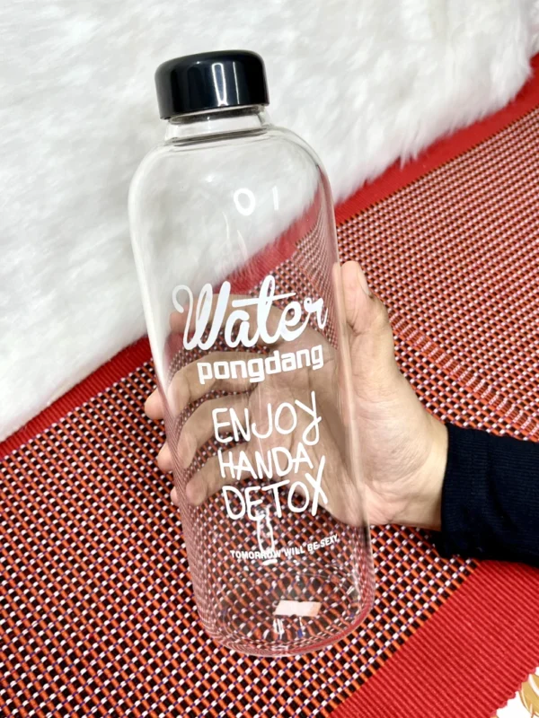 1000ml Big Borosilicate Glass Water Bottle (5) 1000ml Big Borosilicate Glass Water Bottle Heat Resistant Motivational Clear Bottle for Gym Office Daily Hydration π§ποΈββοΈπ₯€