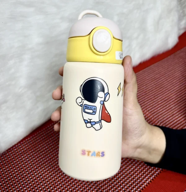420ml Kids Stainless Steel Thermos Bottle (1) 420ml Kids Stainless Steel Thermos Bottle Double Wall Vacuum Insulated Water Cup With Straw For School & Travel ππ§π