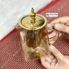 450ml Square Heat Resistant Glass Teapot (2) 450ml Square Heat Resistant Glass Teapot With Stainless Steel Infuser For Tea & Coffee Elegant Clear Leaf Design ๐โโจ