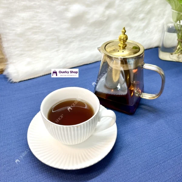 450ml Square Heat Resistant Glass Teapot 450ml Square Heat Resistant Glass Teapot With Stainless Steel Infuser For Tea & Coffee Elegant Clear Leaf Design ๐โโจ