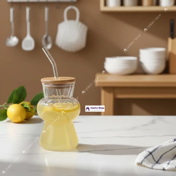 480ml Transparent Borosilicate Glass Cup With Bamboo Lid & Straw For Coffee Tea Juice Everyday Drinkware (1) 480ml Transparent Borosilicate Glass Cup With Bamboo Lid & Straw For Coffee Tea Juice Everyday Drinkware βπΏπ₯€