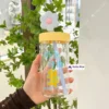 550ml Cute Flower Straw Cap 550ml Cute Flower Cap Borosilicate Glass Cup With Lid & Straw Cartoon Design For Milk Tea Juice Cold Drinks πΈπ₯€π§
