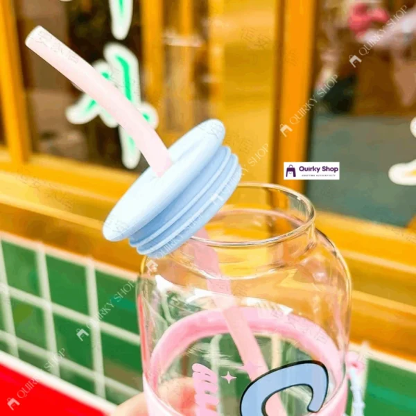 730ml High Borosilicate Glass Tumbler (3) 730ml High Borosilicate Glass Tumbler With Straw Minimalist English Design Coffee Juice Cup For Home Office Travel ☕🥤✨