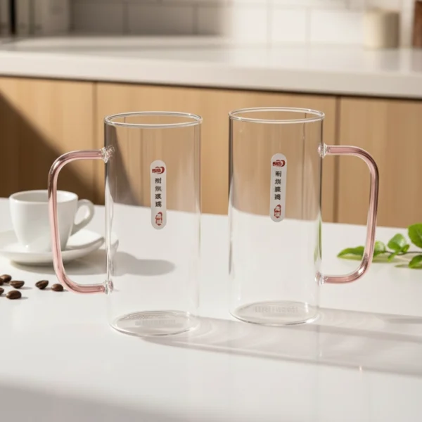 400ml Premium Double Transparent Borosilicate Glass Mug Set With Handle For Coffee, Milk, Tea & Juice ☕💎🥛