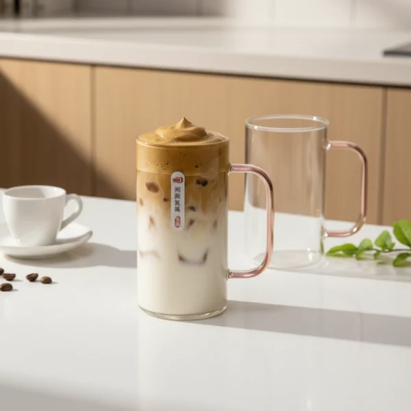 400ml Premium Double Transparent Borosilicate Glass Mug Set With Handle For Coffee, Milk, Tea & Juice ☕💎🥛