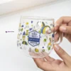 Rainbow Glass Cup 6 Piece - 380ml Cute Rainbow Glass Cup For Milk, Coffee, Juice & Tea
