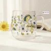 Rainbow Glass Cup (6) 6 Piece - 380ml Cute Rainbow Glass Cup For Milk, Coffee, Juice & Tea